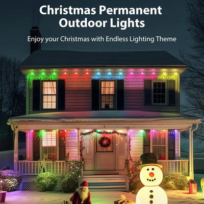 Outdoor Lights 100FT 72LED Smart RGBIC Eaves Lights Work with Alexa, Google