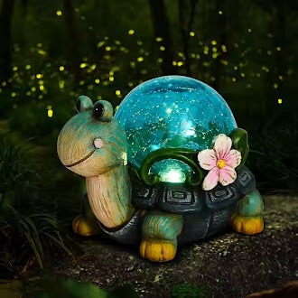 New Outdoor Solar Snail Blue Crystal Ball Sculpture Ornament Creative Resin Garden Landscape Decoration Light