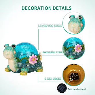 New Outdoor Solar Snail Blue Crystal Ball Sculpture Ornament Creative Resin Garden Landscape Decoration Light