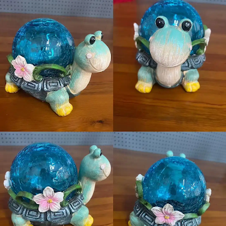 New Outdoor Solar Snail Blue Crystal Ball Sculpture Ornament Creative Resin Garden Landscape Decoration Light